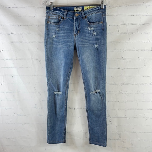 Indigo Rein Denim - Indigo Rein Distressed Blue Junior Jeans Size 9